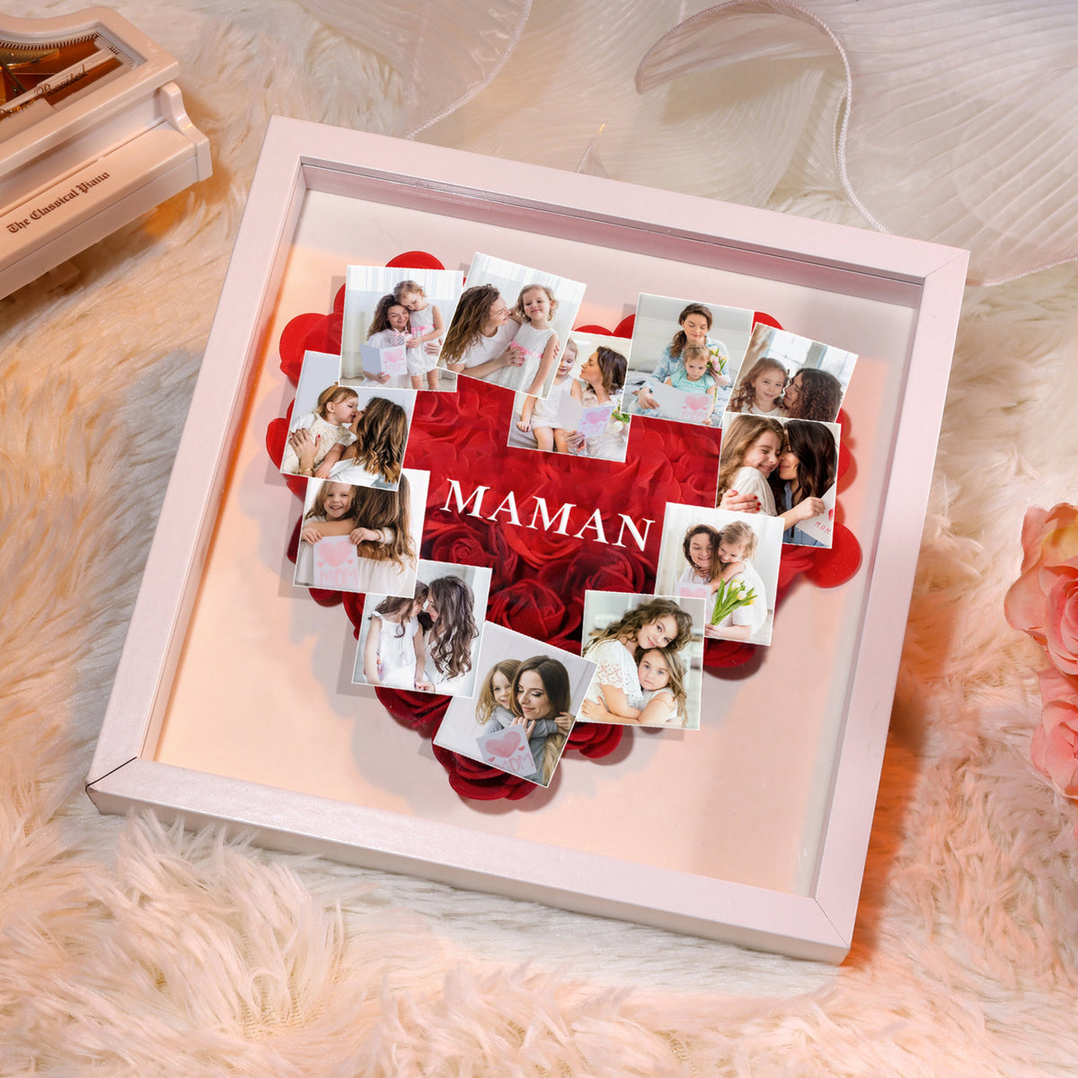 Custom Mama Photo - Custom Flower Frame Box - Gift For Mom, Mother's Day Gift