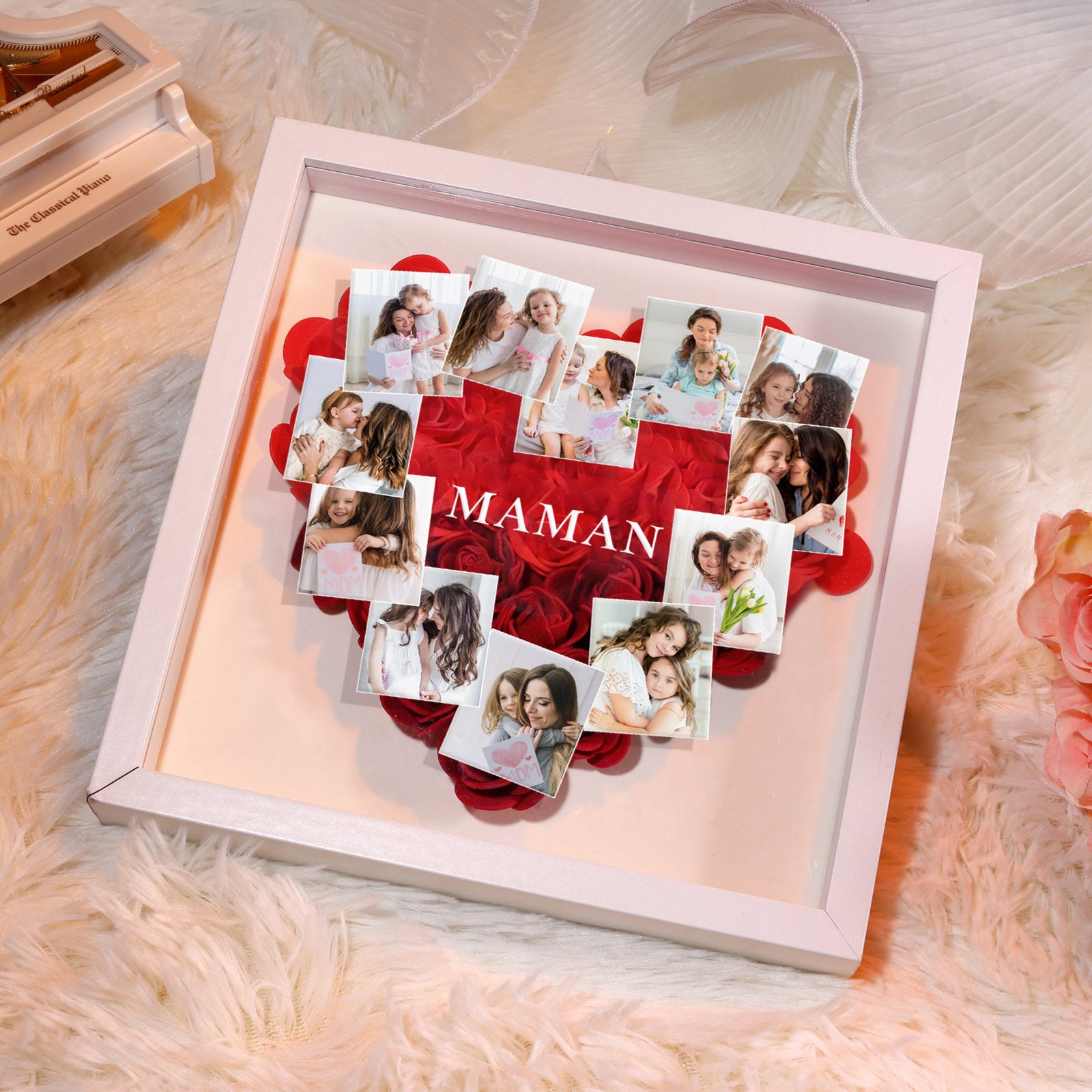 Custom Mama Photo - Custom Flower Frame Box - Gift For Mom, Mother's Day Gift