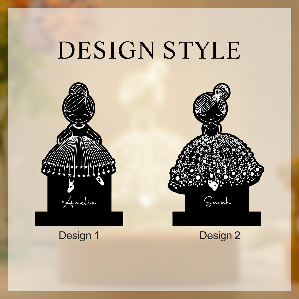 Personalized Ballerina Girl with Name, Custom Night Light with Name, Nursery Room Lamp, Christmas Gift, Ballet Gift, Birthday Gift for Her