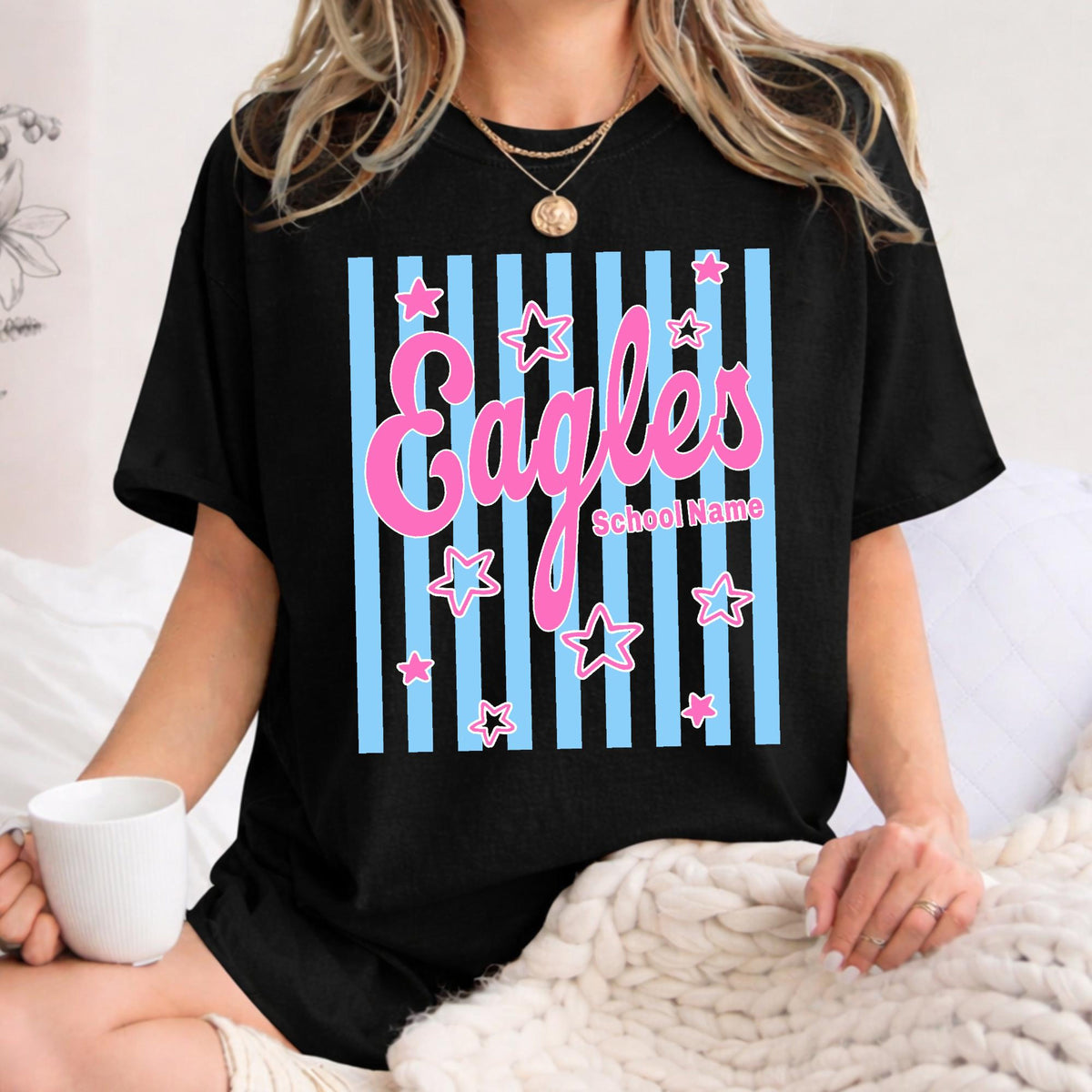 Comfort Colors Custom Mascot Team Shirts, Striped School Spirit Shirt, Game Day Mom Shirt, Back To School
