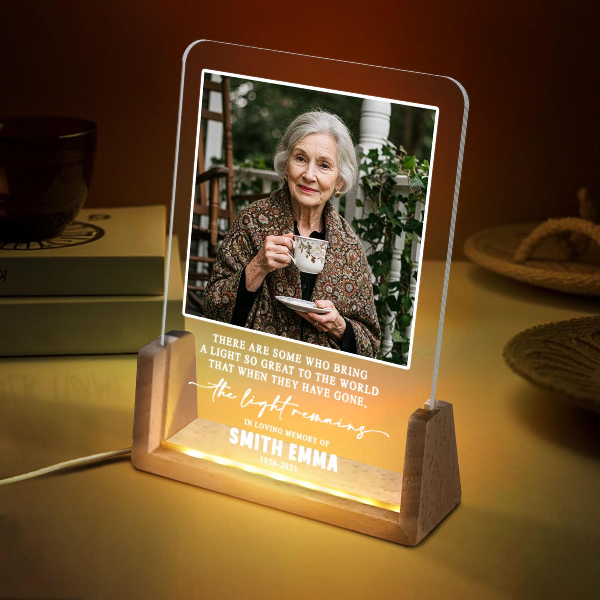 Bring A Light So Great To The World - Personalized LED Night Light - Memorial Gift