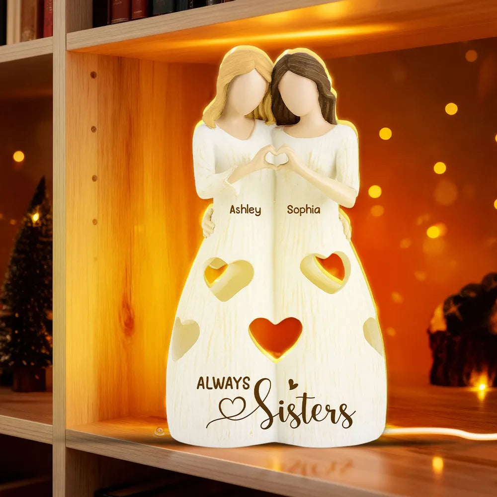 No Greater Gift than Sisters - Personalized Acrylic Light Box - Christmas Gift for Sisters, Long Distance Gift For Family