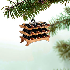 Personalized Wine Rack Ornament, Wine Rack Christmas Ornament, Wine Lovers Ornament Gift, Wine Drinkers Ornament Decor
