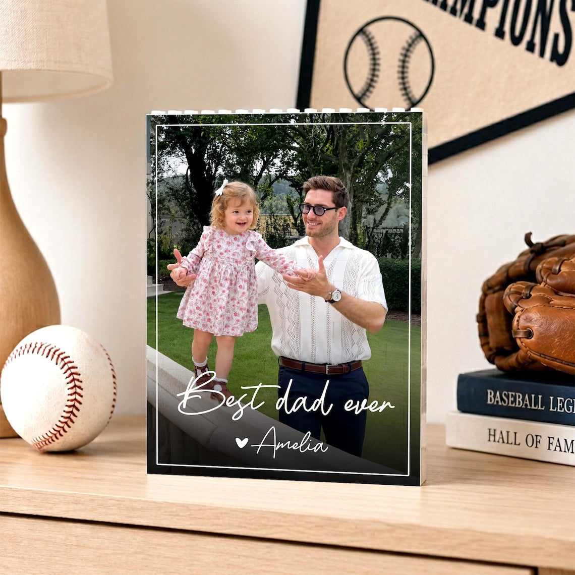Personalized Dad Photo Building Blocks, Fathers Day Gift for Dad, Custom Photo Building Block, Bricks Puzzle Gift for Husband, New Dad Gift