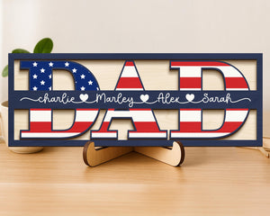 Personalized Dad Sign, Gifts for Dad, Father's Day Gift, Dad Gifts from Kids, Dad Birthday Gift, Dad Gifts from Daughter, Dad Wood Sign