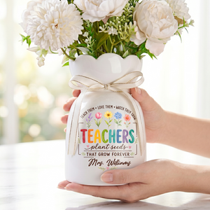Plant Seeds That Grow Forever - Personalized Custom Ribbon Tie Flower Vase