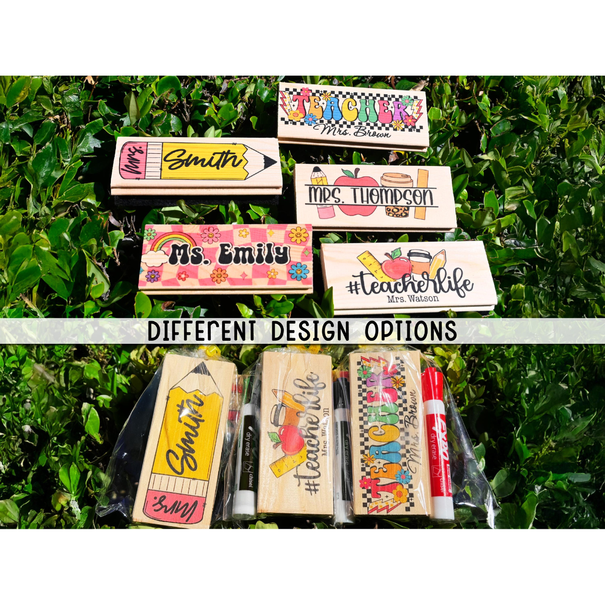 Personalized Teacher Board Eraser, Custom Teacher Appreciation Gifts, Chalkboard Eraser with Marker, Preschool Teacher Name gifts