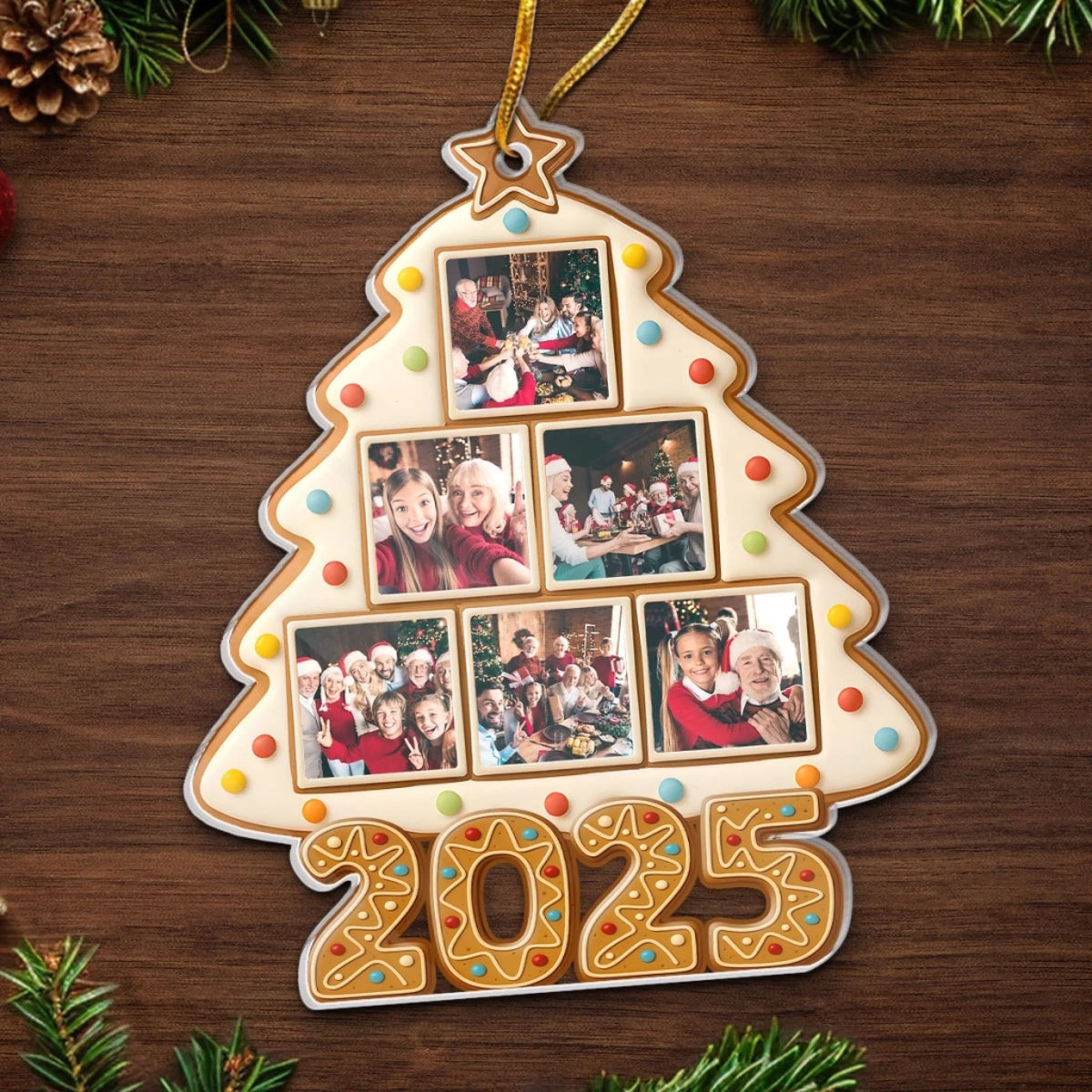 Custom Photo 2025 Christmas Cookie - Personalized Acrylic Ornament - Christmas Gift For Family