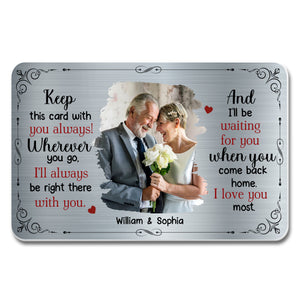 Keep This Card With You Always, Personalized Aluminum Wallet Card, Gift For Spouses