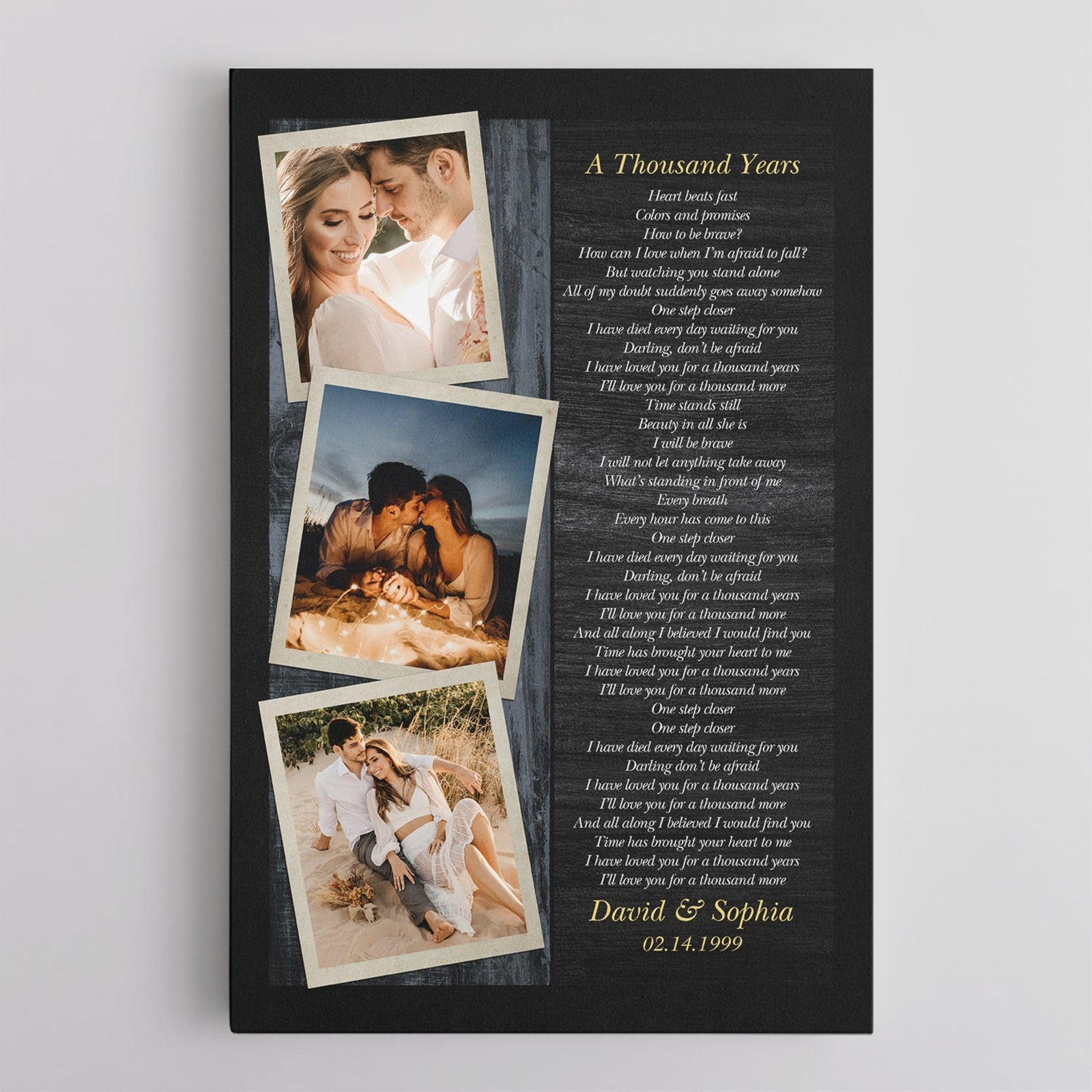 One Year Anniversary Gifts for Couple Collage Canvas, Gift For Boyfriend Girlfriend, Anniversary Gift