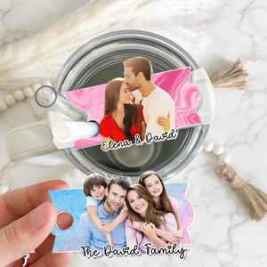 Personalized Photo Tumbler Name Tag, Tumbler Name Plate Topper, Custom Pet Accessories Tumbler Tag, Gift For Best Friends