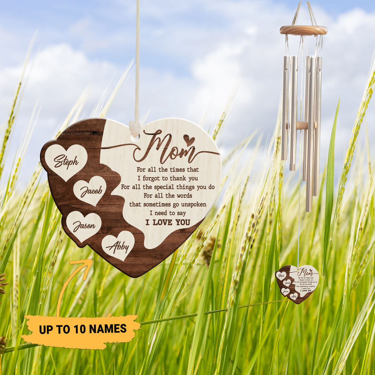Mom I Need To Say I Love You - Personalized Windchime - Gift For Mom, Mother's Day, Birthday Gift