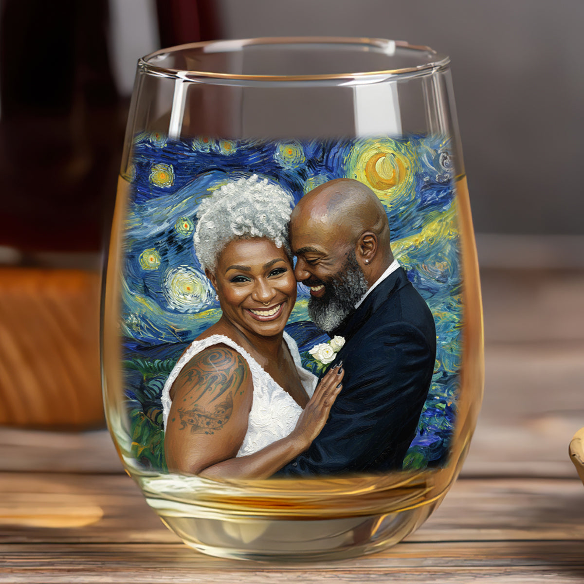 I'd Love You Longer Custom Photo - Personalized Wine Glass - Anniversary Gift, Valentine's Day Gift For Couple