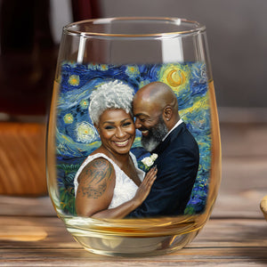 I'd Love You Longer Custom Photo - Personalized Wine Glass - Anniversary Gift, Valentine's Day Gift For Couple