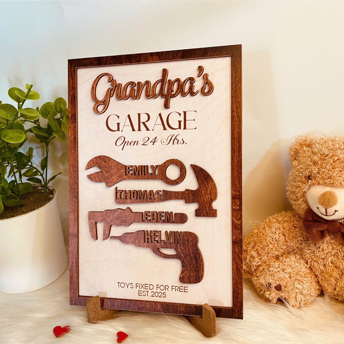 Personalized Mechanic Dad Sign With Kids Names, Custom Handyman Dad Gift, Father's Day 2025 Gift, Best Dad Gift, Mechanic Dad Gift