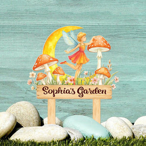 Personalized Fairy Garden Stake, Fairy Mushroom Yard Sign, Gardening Gift, Outdoor Decoration, Gift for Kids, Niece Gift, Lawn Decor