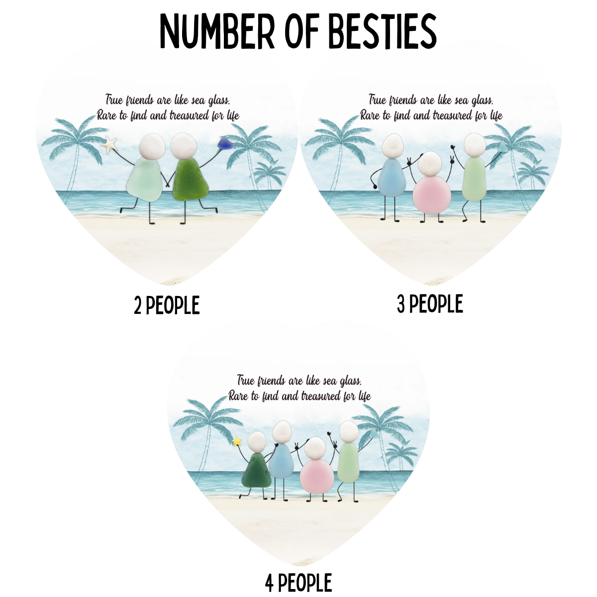 Joy Flows Like Waves Sea Glass Besties - Personalized Ornament - Christmas Gift For Besties, Friends