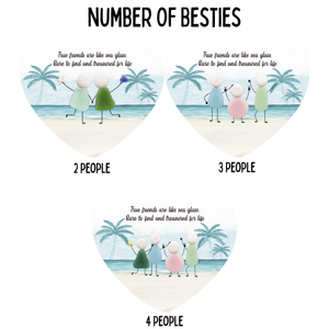 Joy Flows Like Waves Sea Glass Besties - Personalized Ornament - Christmas Gift For Besties, Friends