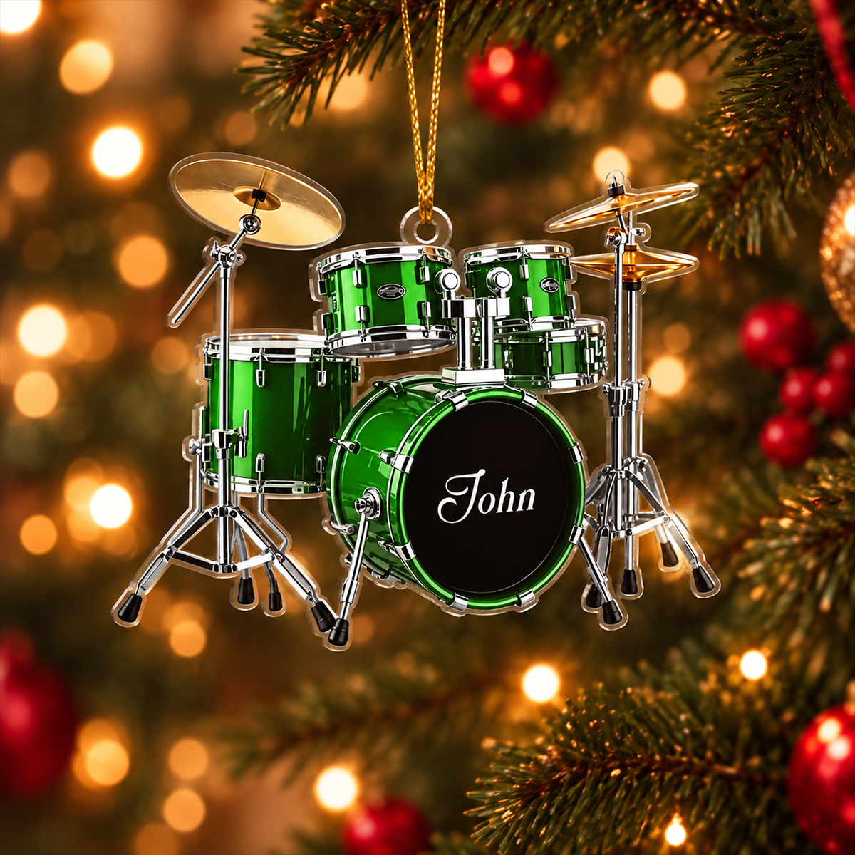 Personalized Name Drum Ornament, Xmas Gifts For Drummer