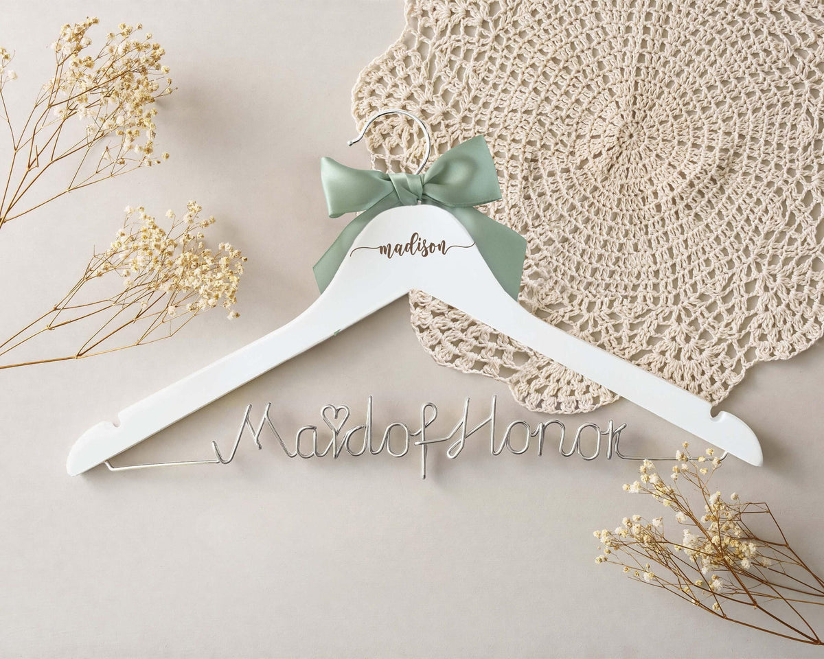 Personalized Hangers for Bridesmaid, Custom Hanger Bridesmaid Gifts, Wedding Dress Hanger, Bridal Shower Gift For Her, Maid Of Honor Gift