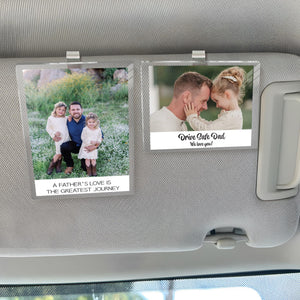 Personalized Car Visor Clip with Photo, Custom Sun Visor Picture Holder, Father's Day Gift, Sentimental Car Decoration, Drive Safe Daddy
