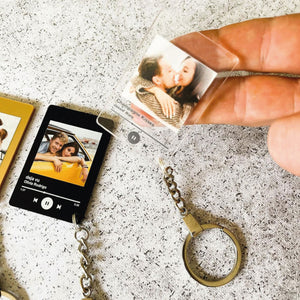 Custom Couple Photo/Song, Any Playlist, Photo and Music Gift, Music Prints, Personalized Acrylic Keychain