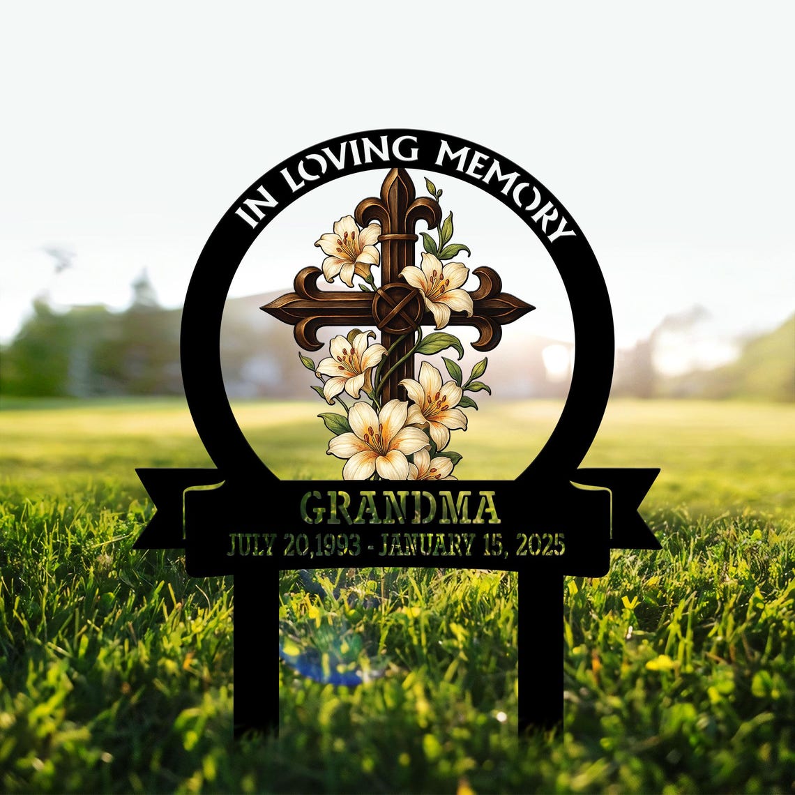 Custom Memorial Yard Sign, Metal Yard Stake, Tribute Garden Sign, Mother's Day Remembrance Gift, Grave Marker Decor