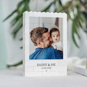 Daddy And Me Photo Keepsake, Personalised Fathers Day Gift, Dad And Baby Keepsake Block, New Dad Birthday Present, Gift For Daddy From Kids