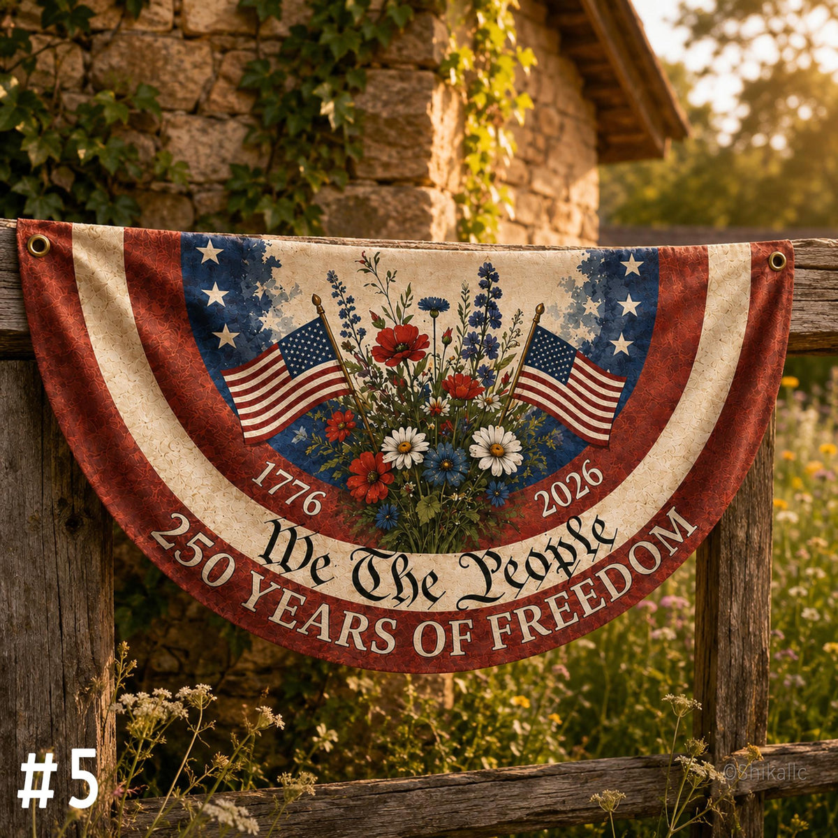 250th Anniversary Bunting Flag, 250th Anniversary Banner, We The People 1776 2026, Patriotic Porch Fence Semiquincentennial Decor