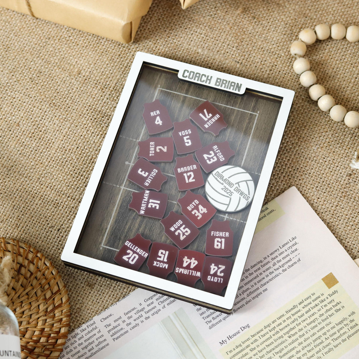 Volleyball Fridge Magnetic Photo Frame, Volleyball Shaker, Personalized Volleyball Senior Keepsake, Magnet Picture Frame for Coach Manager