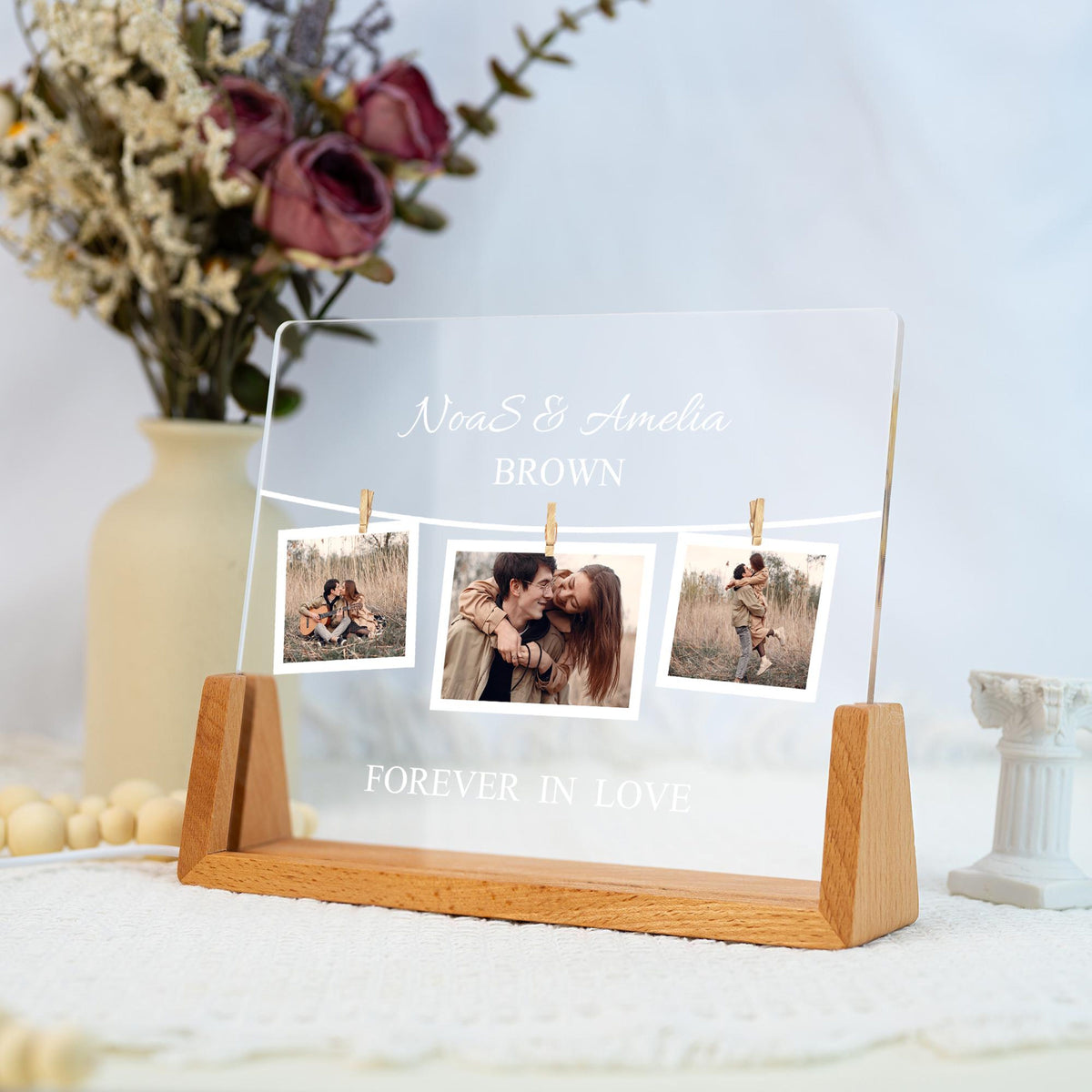 Couple Gifts with Photo, Couple's Photo Collage LED Light, Valentines Day Gift, Gift for Boyfriend Girlfriend, Anniversary Gift for Couple