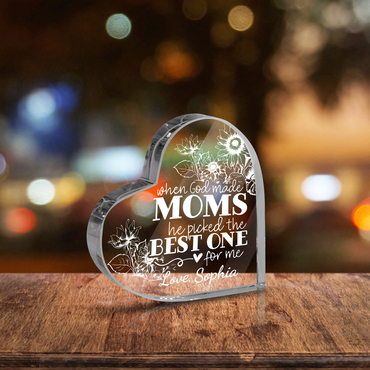 When God Made Moms He Picked The Best One For Me - Personalized Heart Shaped Acrylic Plaque - Gift For Mom, Mother's Day, Birthday Gift