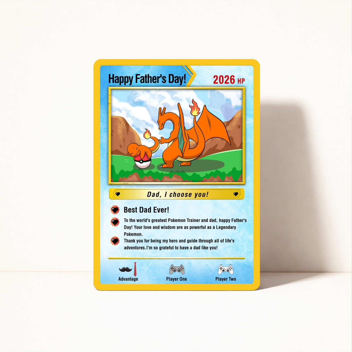 Father's Day Card PKM Card, Father's Day Gifts, Custom PKM Greeting Card for dad, Card for PKM Fan Dads, Anime Inspiration Gift