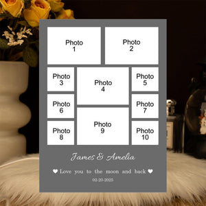 Custom Photo LED Light, Photo Collage Lamp, Personalized Acrylic Picture Frame, Valentines Gift for Couple/Her/Him/Friends