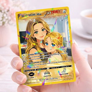 Custom Mother's Day PKM Card Personalized Gamer Mom Gift, PKM-Inspired Keepsake Card, Photo Card for Mom, Gift for Geeky Moms