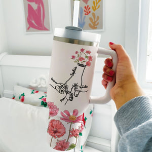 Mom With Flowers Custom Kids Name - Personalized Tumbler - Gift For Mother 6_75187940-2a30-43b2-adc1-5e6868d7c344.jpg?v=1713942588