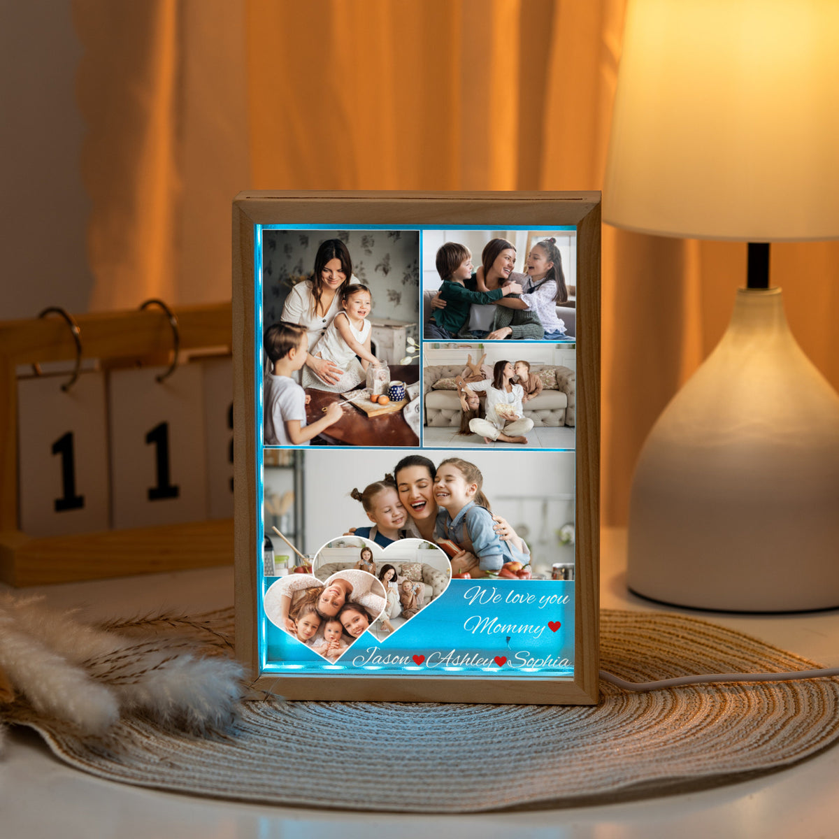 Mom Photo Collage - Personalized Light Frame - Gift For Mom, Mother's Day Gift