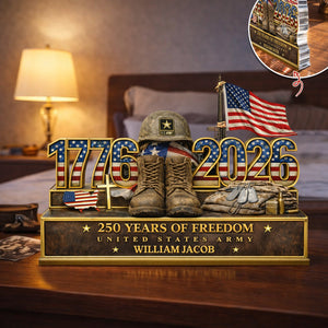 Personalized 250 Years Of Freedom 1776 2026 Acrylic Block Plaque - Veteran Gift