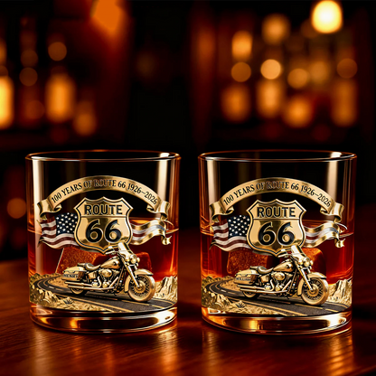 100 Years Of Route Personalized Gifts For Bikers 11oz Whisky Glass