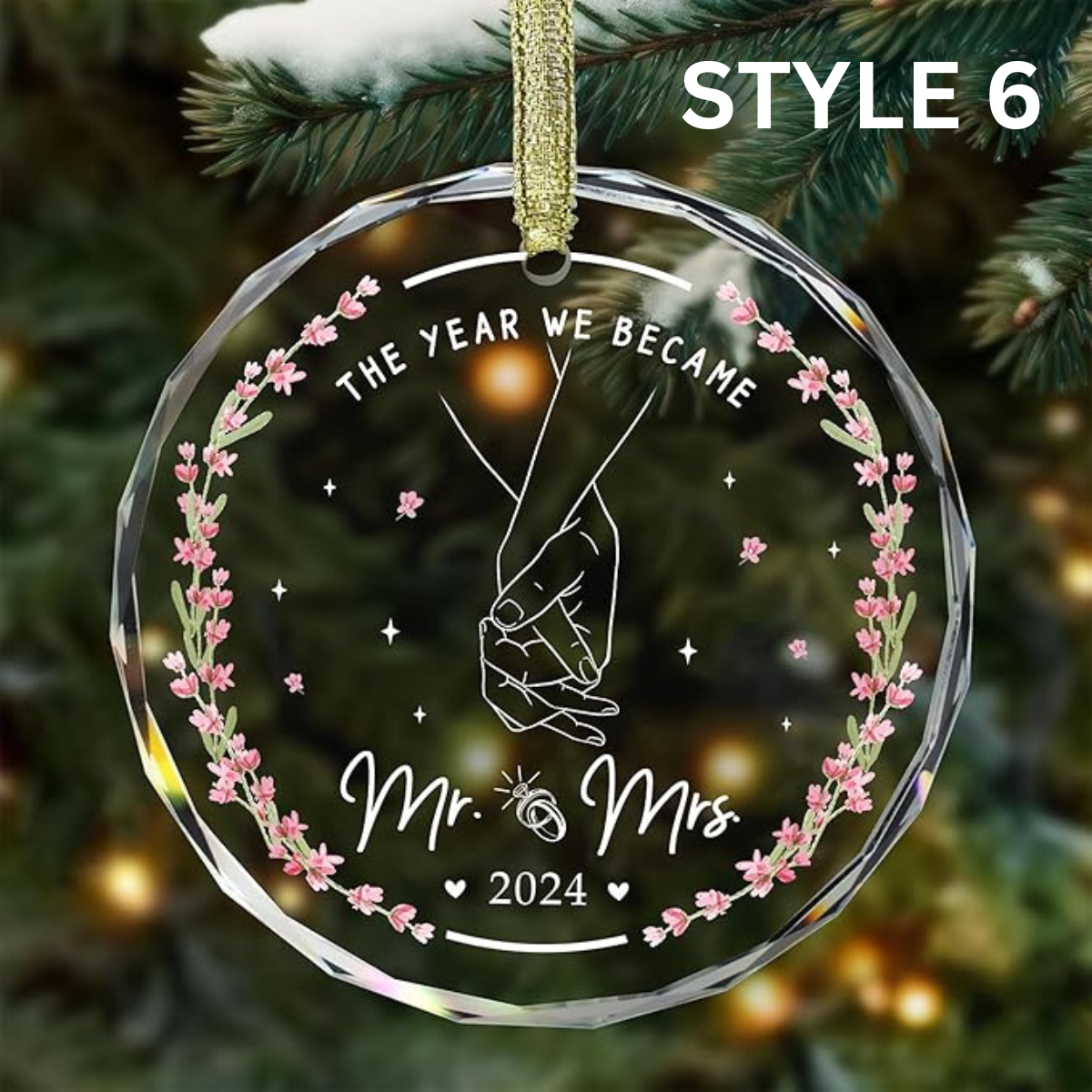 Wedding Gifts - Mr and Mrs Gifts - First Christmas Married Wedding Ornament 2024 - Wedding Just Married Gift for Newlywed Couple, Bride, Groom - Bridal Shower Gifts