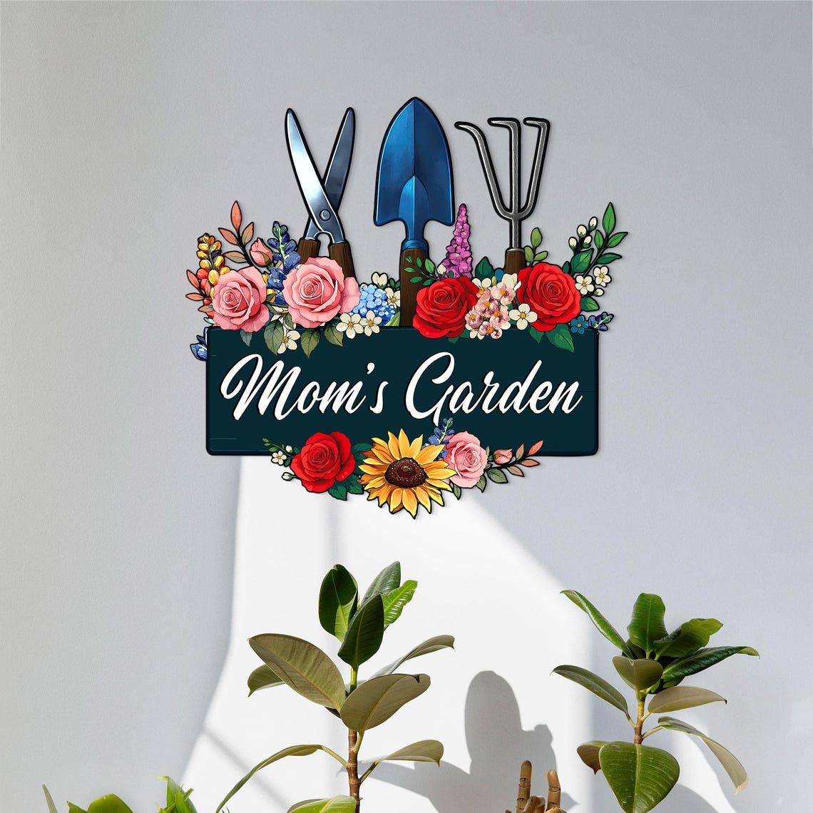 Custom Metal Garden Sign, Mother's Day Gift, Personalized Rose Garden Sign, Greenhouse Wall Decor, Nana's Blessings, Gardening Gifts