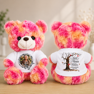 Memorial Tree Butterflies Cardinals Teddy Bear - Memorial Gift - Personalized Plush Bear