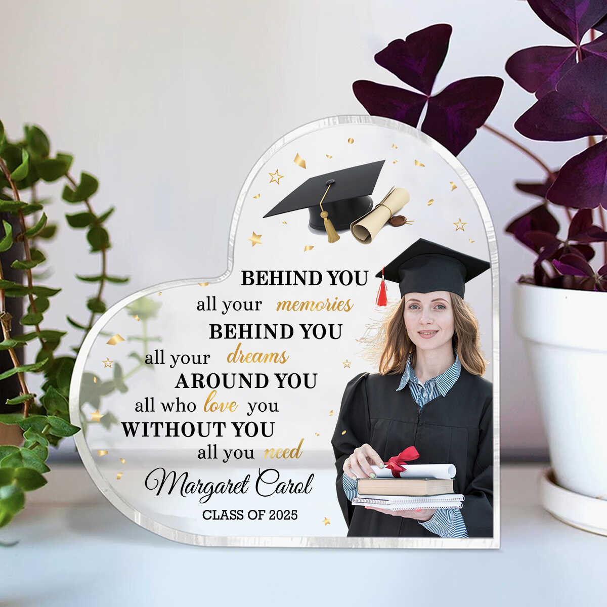 Personalized Graduation Heart Acrylic Plaque, Graduation Gift For Her, Him, College Graduation Gift, High School Graduation Gift