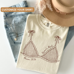 Personalized Bikini Bachelorette Shirt, Custom Beach Bach Party Shirt, Coastal Bachelorette Shirt, Bridal Party Shower Gift Bachelor Shirt
