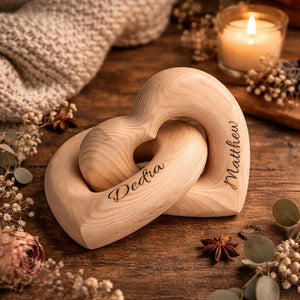 Valentine's Day Gift with Custom Names, Personalized Infinity Heart Sculpture, Romantic Couple Keepsake, Anniversary Present for Him Her