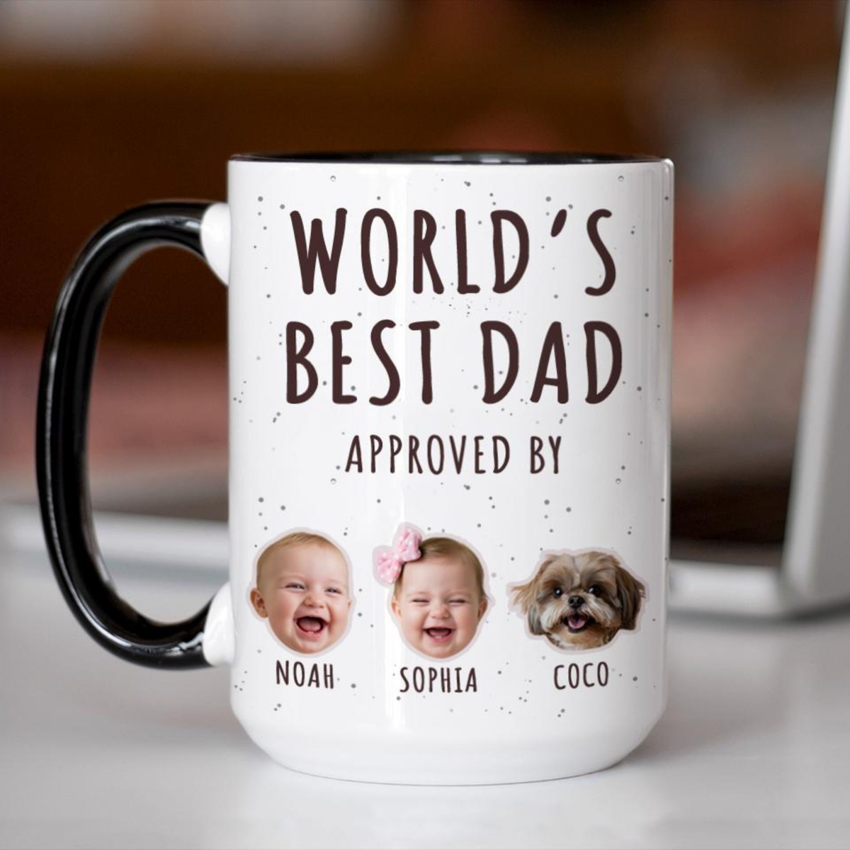Custom Baby Face Mug for Dad Personalized Fathers Day Kids Photo Mug with Baby Photo Gift from Kids Picture Babies Faces Mug from Wife Daddy