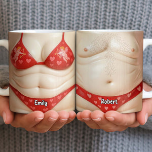 Custom Cupid-Themed Mug With Hearts And Angels, Personalized Coffee Mug, Gift For Partner