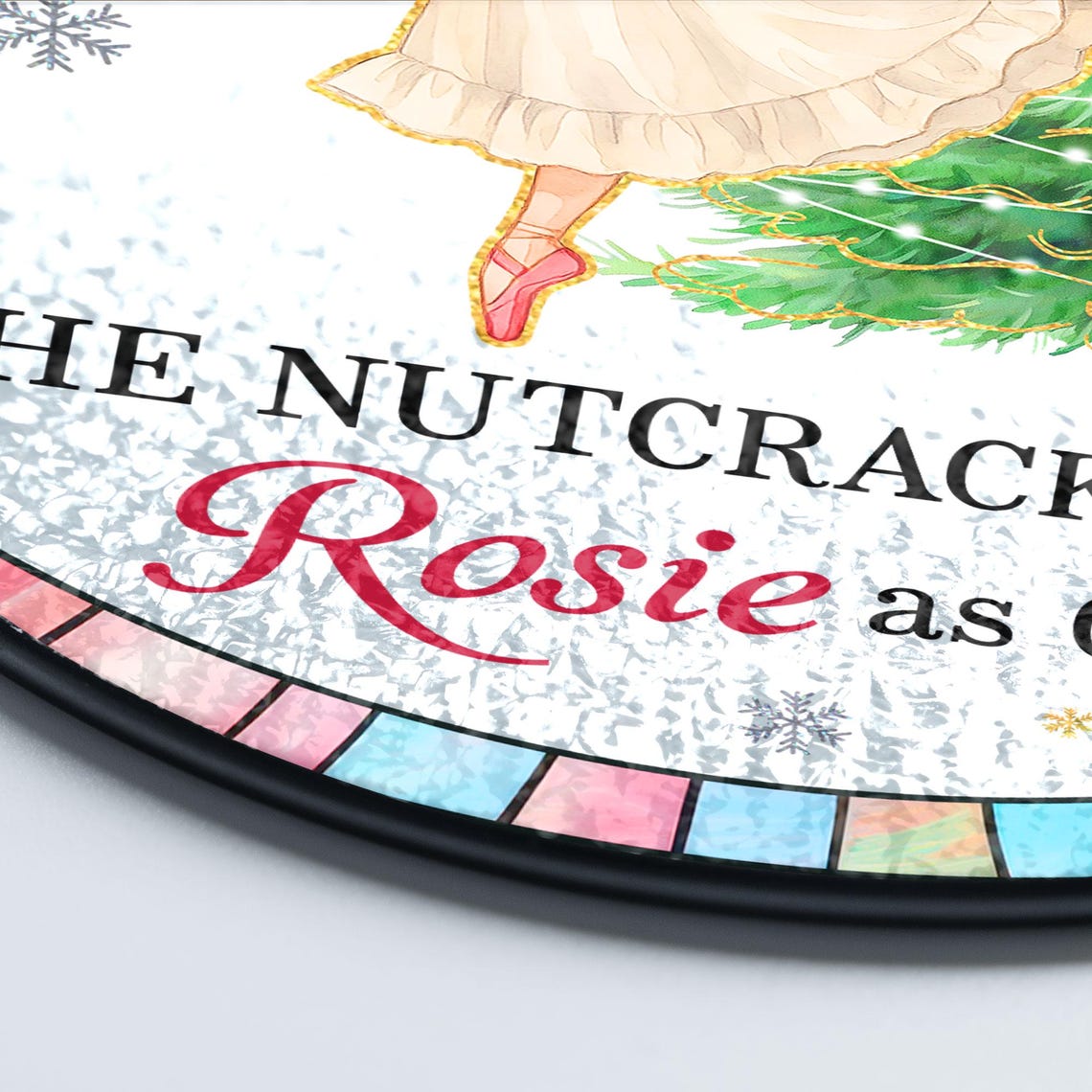 Personalized Nutcracker Stained Glass Suncatcher Ornament, Nutcracker Ballerina Ballet Dancer Gift, Nutcracker Daughter Christmas Gift