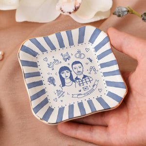 Custom Engagement Ring Dish, Personalized Engagement Gift for Bride, Engaged Jewelry Dish for Her, Custom Wedding Jewelry Tray