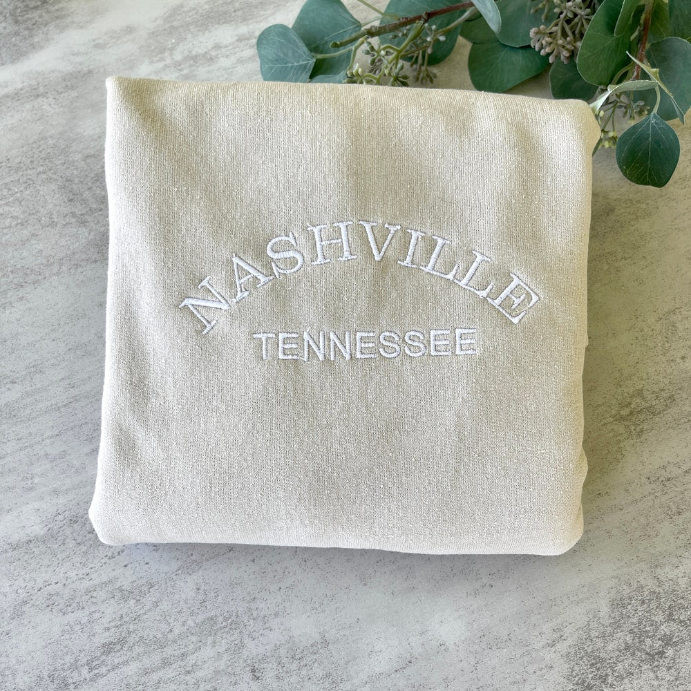 Embroidered Sweatshirt, Nashville Tennessee Sweatshirt, Tennessee Sweatshirt, Embroidered Sweatshirt, Trendy Sweatshirts, Trendy Hoodie